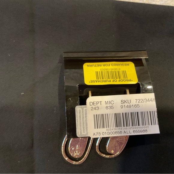 Earrings, Anne Klein Crystal Orbital Drop Earrings, White/Gold tone, NWT - Picture 3 of 8